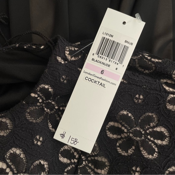 London Times Black Cocktail Dress